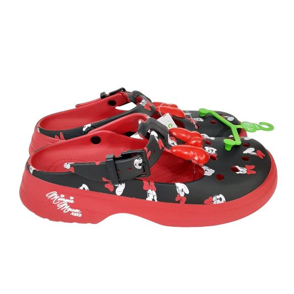Crocs Disney Minnie Mouse Mary Janes Red Womens 10 Platform Slip On Chunky NWT - Picture 3 of 9